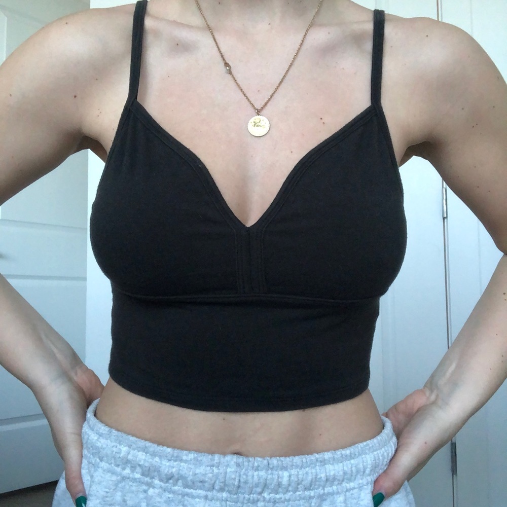 Black Cropped Tank Top